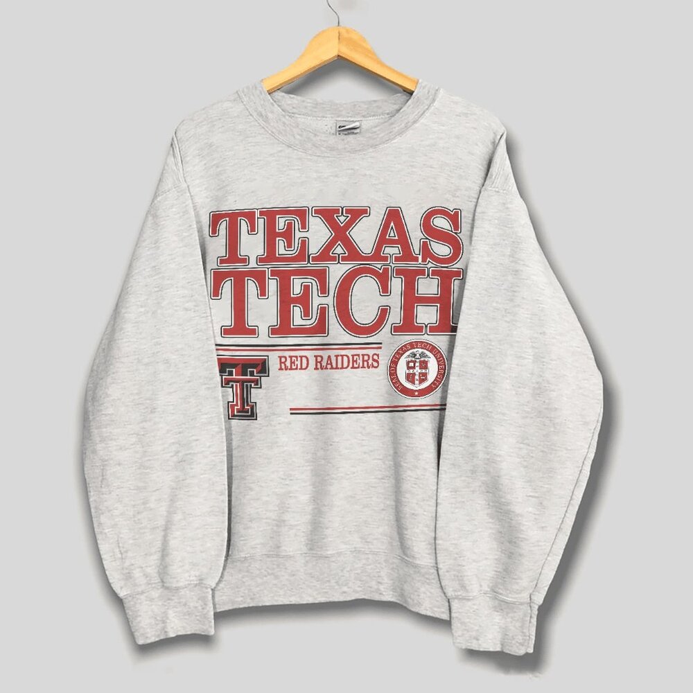 Vintage Texas Tech Red Raiders Sweatshirt, Retro 90s Texas Tech University Shirt